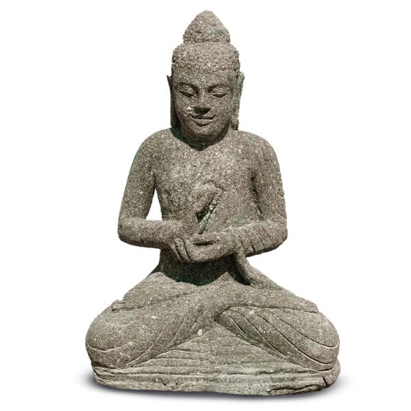 Figuras decorativas Buddha sentado chakra green stone